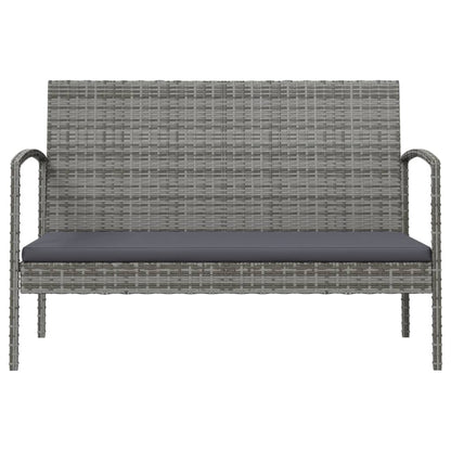 -Delige Loungeset Met Kussens Poly Rattan 8 Grijs