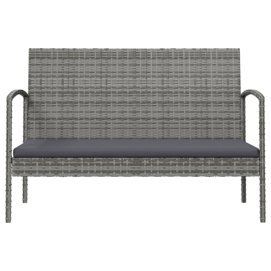 -Delige Loungeset Met Kussens Poly Rattan 8 Grijs