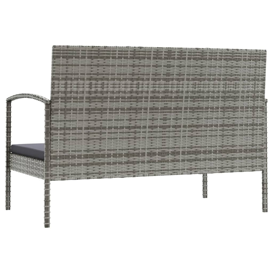 -Delige Loungeset Met Kussens Poly Rattan 8 Grijs