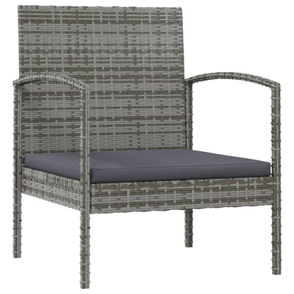 -Delige Loungeset Met Kussens Poly Rattan 8 Grijs
