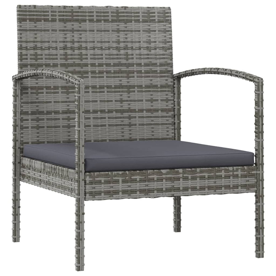 -Delige Loungeset Met Kussens Poly Rattan 8 Grijs