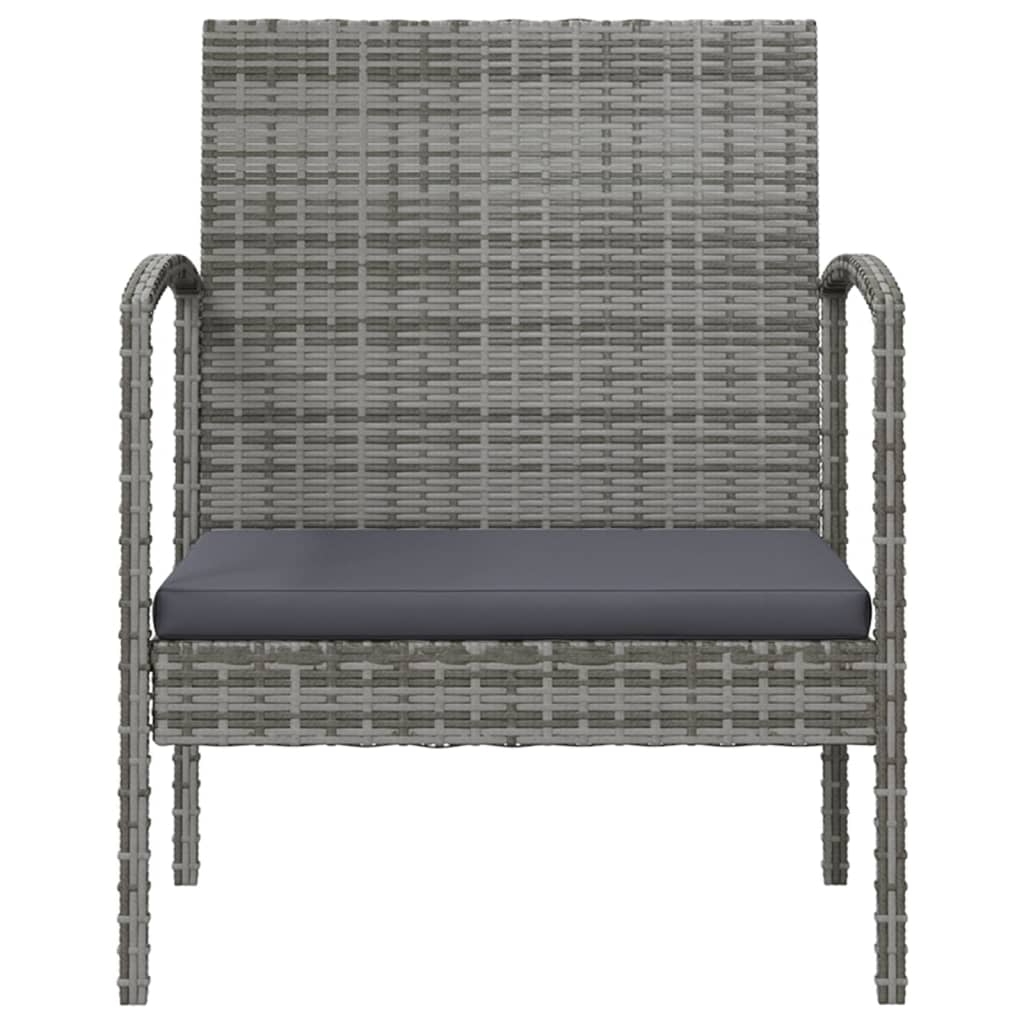 -Delige Loungeset Met Kussens Poly Rattan 8 Grijs