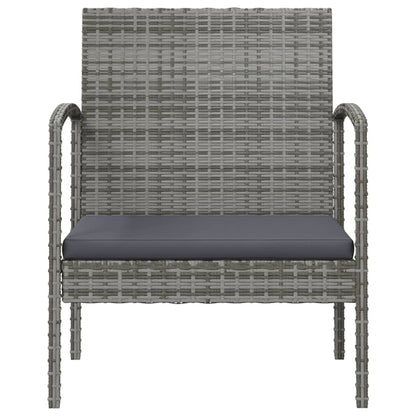 -Delige Loungeset Met Kussens Poly Rattan 8 Grijs