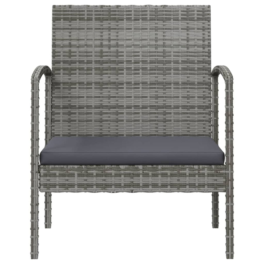 -Delige Loungeset Met Kussens Poly Rattan 8 Grijs