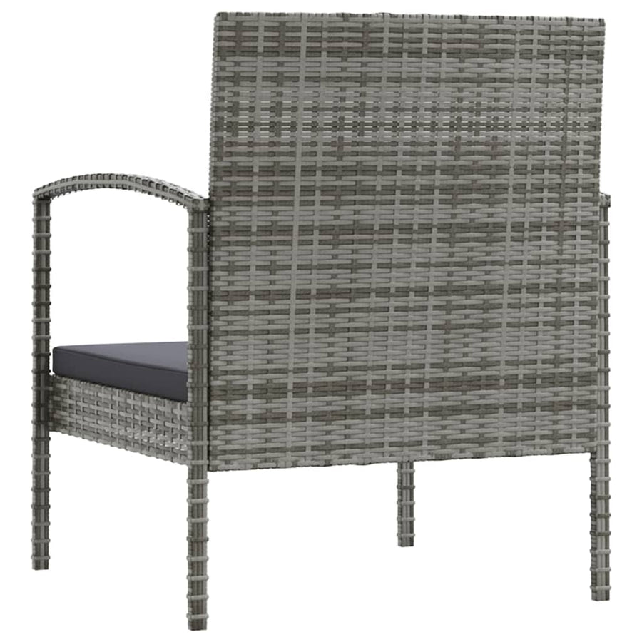 -Delige Loungeset Met Kussens Poly Rattan 8 Grijs
