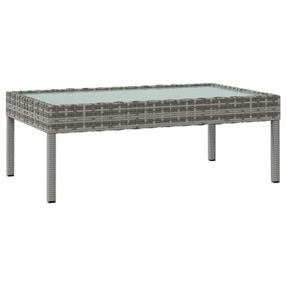 -Delige Loungeset Met Kussens Poly Rattan 8 Grijs