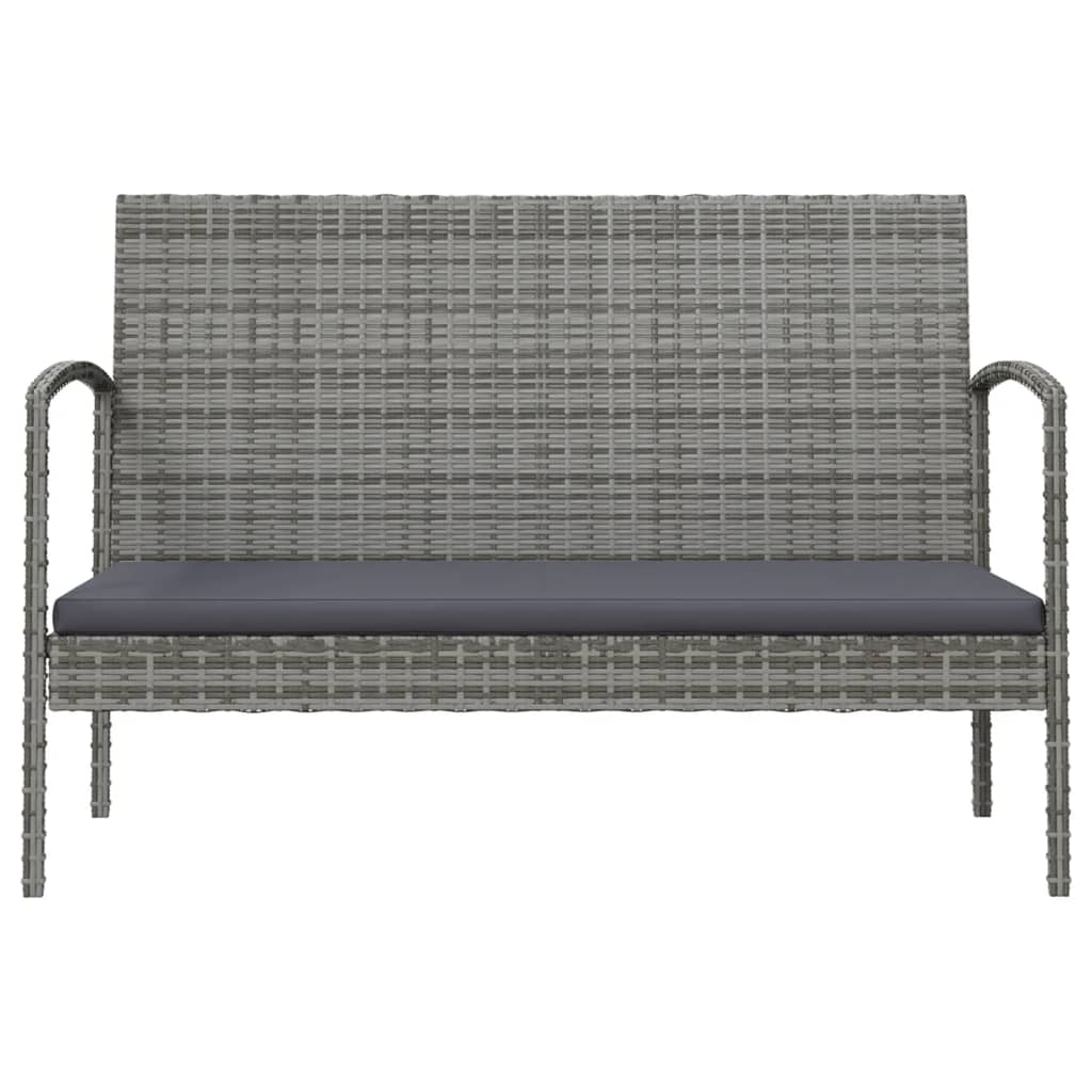 -Delige Loungeset Met Kussens Poly Rattan 16 Grijs