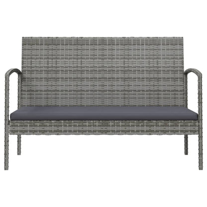 -Delige Loungeset Met Kussens Poly Rattan 16 Grijs