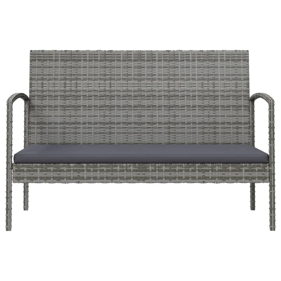 -Delige Loungeset Met Kussens Poly Rattan 16 Grijs
