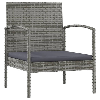 -Delige Loungeset Met Kussens Poly Rattan 16 Grijs