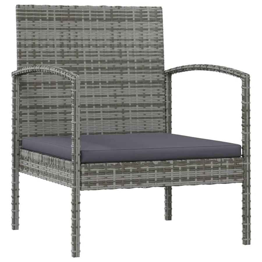 -Delige Loungeset Met Kussens Poly Rattan 16 Grijs