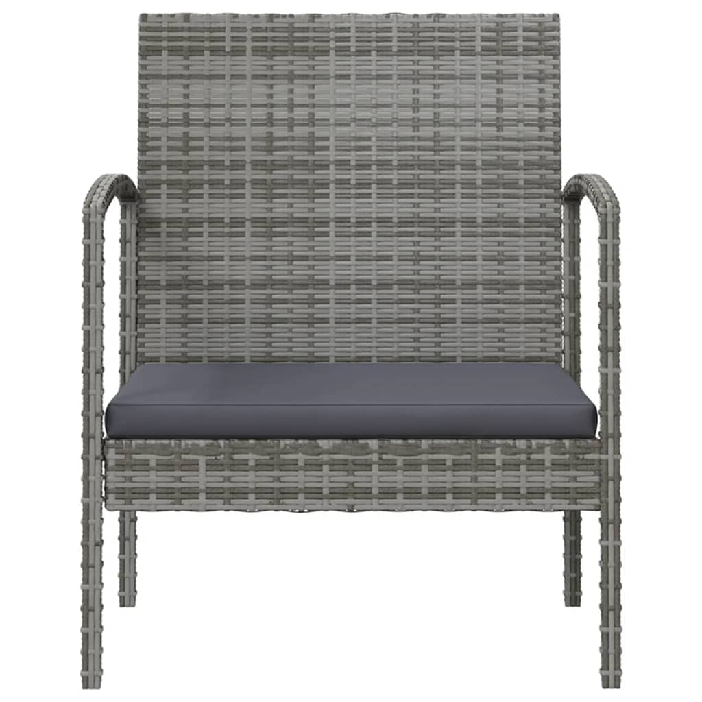 -Delige Loungeset Met Kussens Poly Rattan 16 Grijs