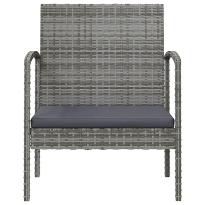 -Delige Loungeset Met Kussens Poly Rattan 16 Grijs