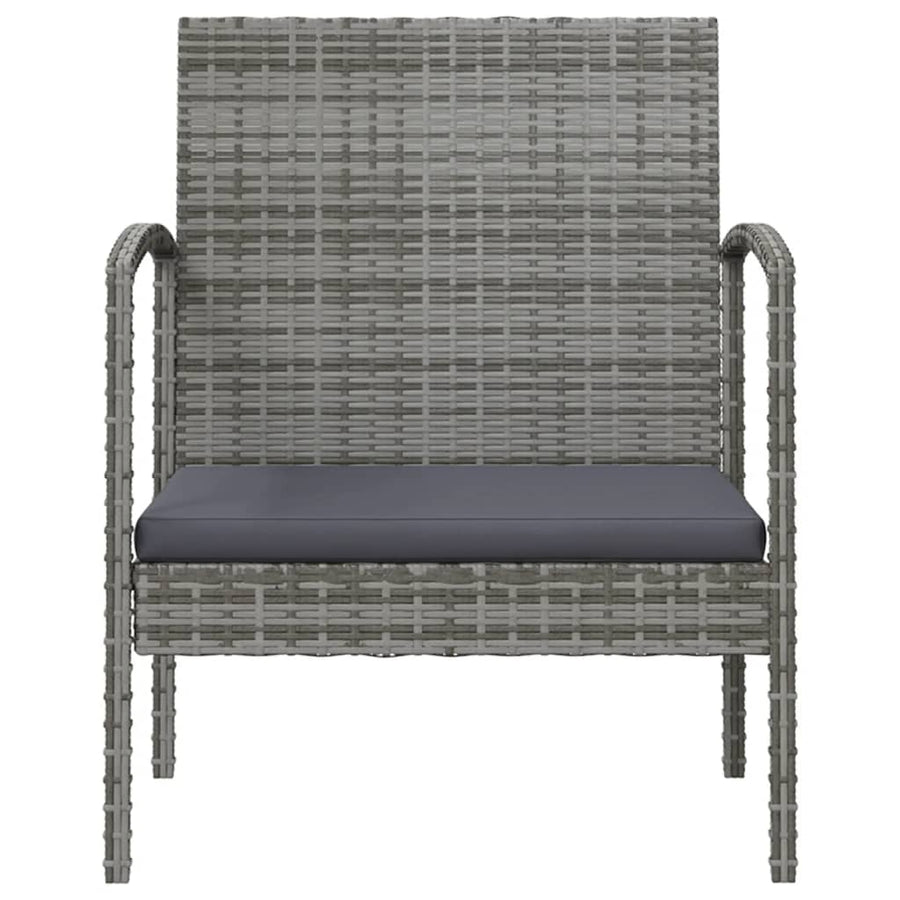 -Delige Loungeset Met Kussens Poly Rattan 16 Grijs