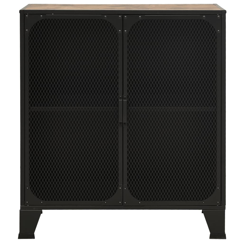 Opbergkasten 72X36X82 Cm Metaal En Mdf Rustiek Bruin 1