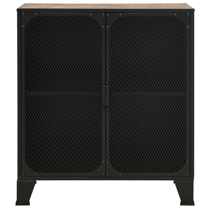 Opbergkasten 72X36X82 Cm Metaal En Mdf Rustiek Bruin 1