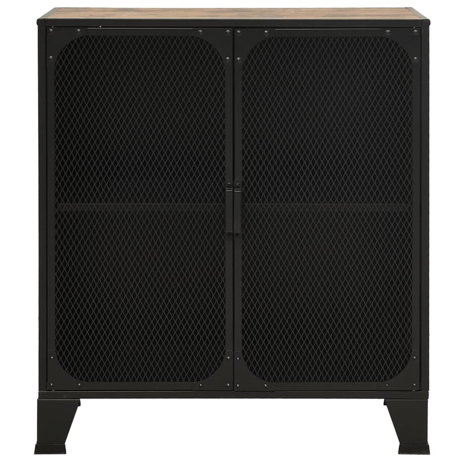 Opbergkasten 72X36X82 Cm Metaal En Mdf Rustiek Bruin 1