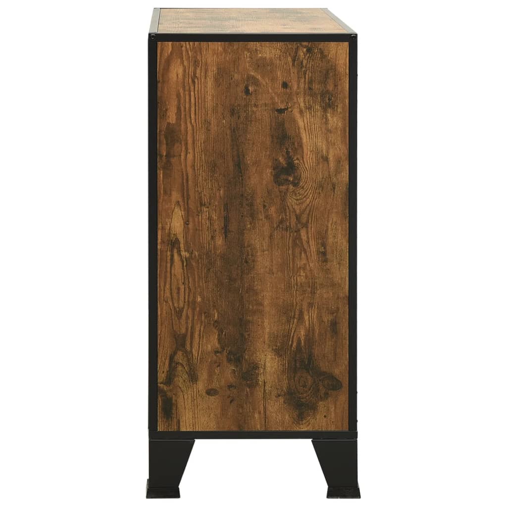 Opbergkasten 72X36X82 Cm Metaal En Mdf Rustiek Bruin 1