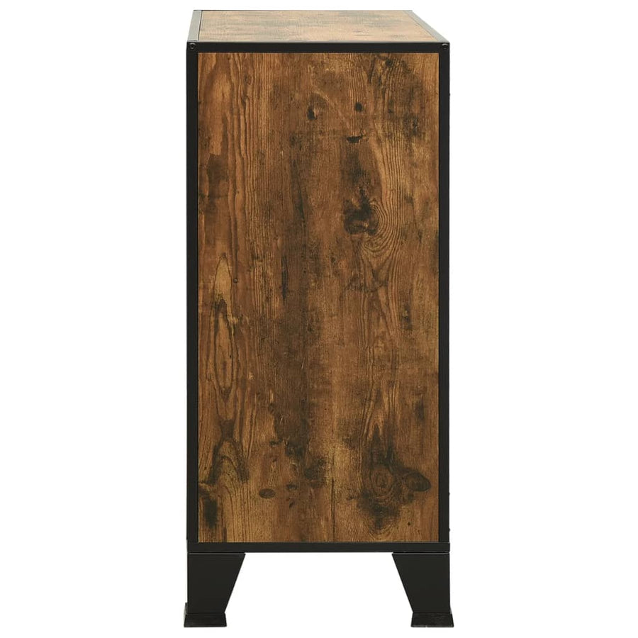 Opbergkasten 72X36X82 Cm Metaal En Mdf Rustiek Bruin 1