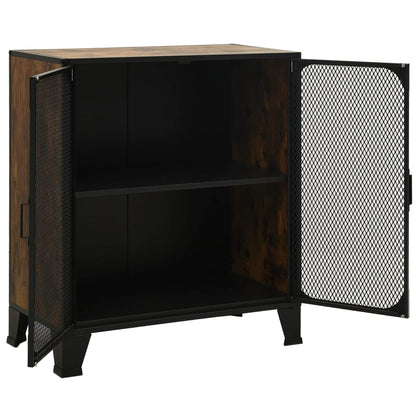 Opbergkasten 72X36X82 Cm Metaal En Mdf Rustiek Bruin 1