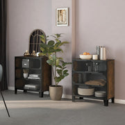 Opbergkasten set van 2 72x36x82 cm metaal MDF