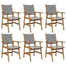 Tuinstoelen 6 stuks massief acaciahout