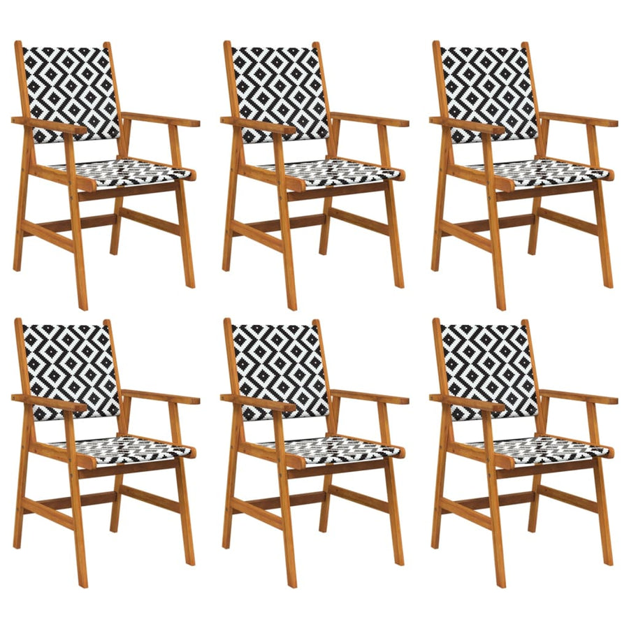 Tuinstoelen 6 stuks massief acaciahout