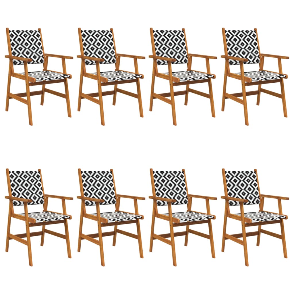 Tuinstoelen 8 stuks massief acaciahout