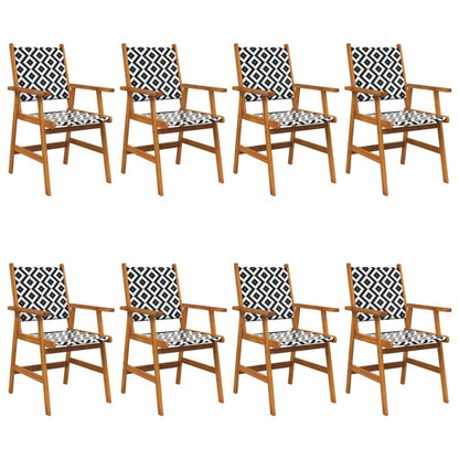 Tuinstoelen 8 stuks massief acaciahout