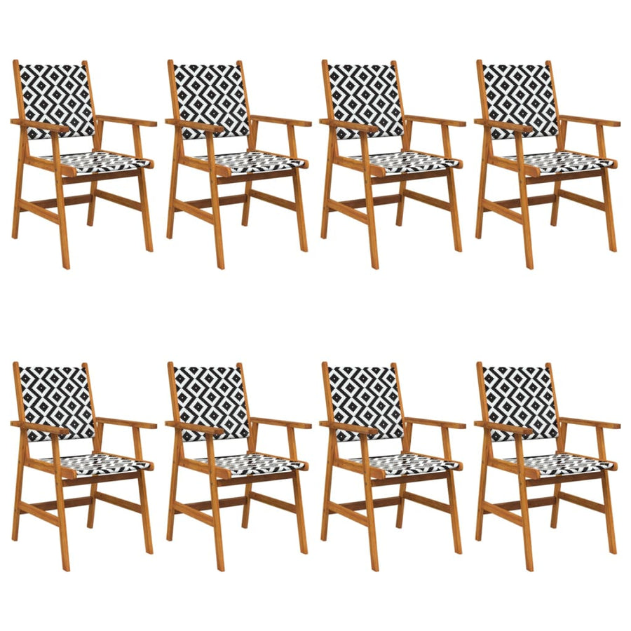 Tuinstoelen 8 stuks massief acaciahout