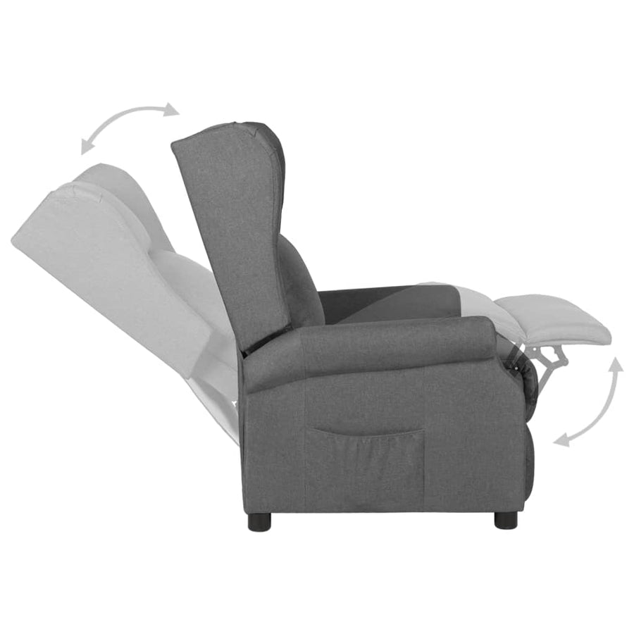 Fauteuil verstelbaar stof lichtgrijs