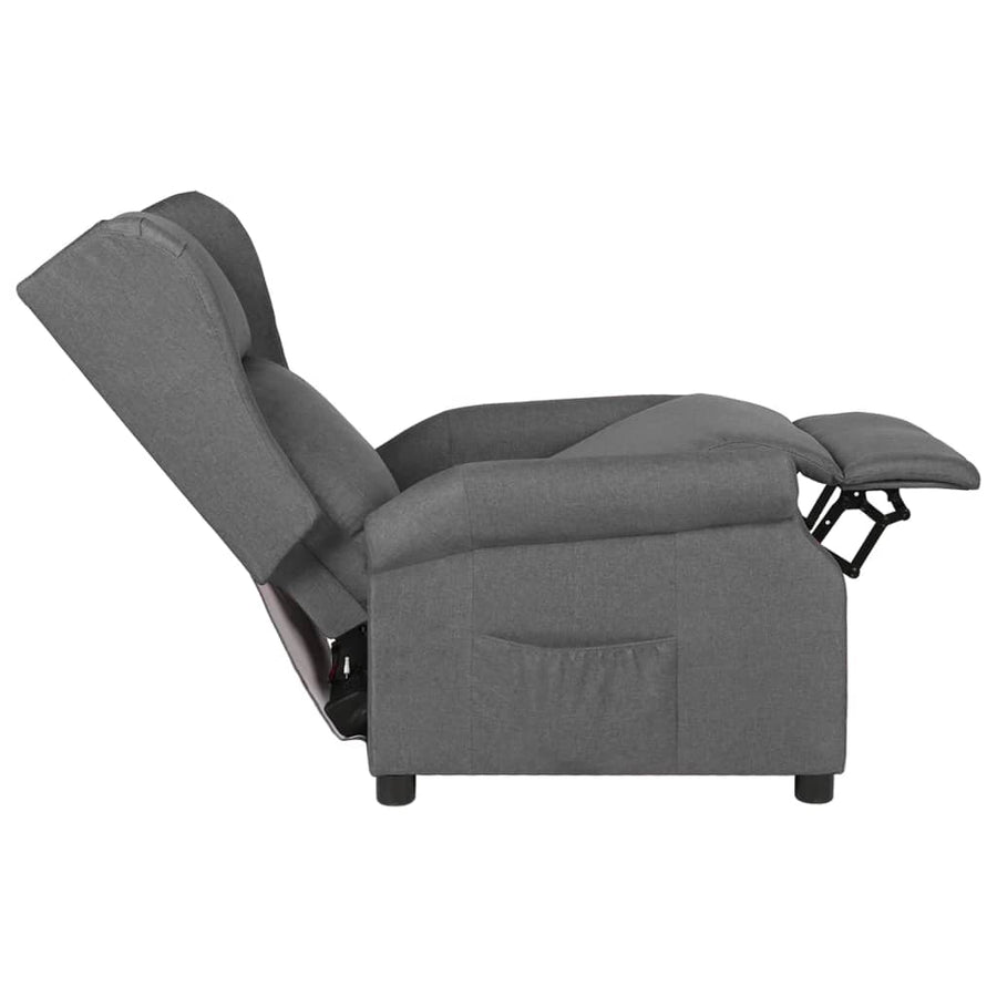 Fauteuil verstelbaar stof lichtgrijs