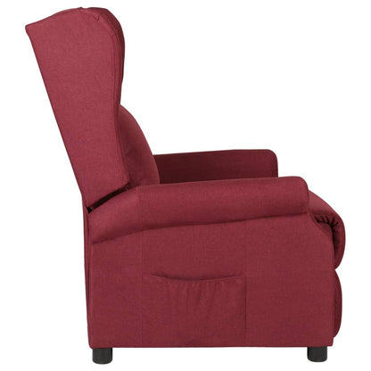 Fauteuil verstelbaar stof wijnrood