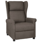 Adjustable fabric armchair brown