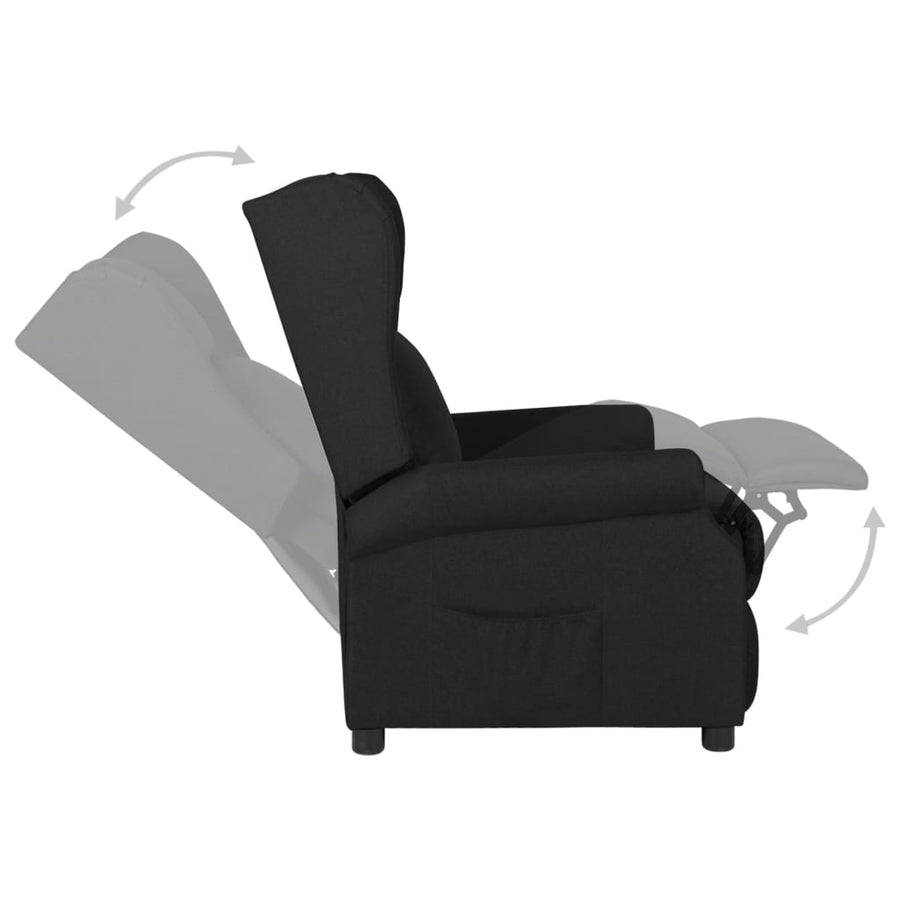 Fauteuil Verstelbaar Stof Zwart