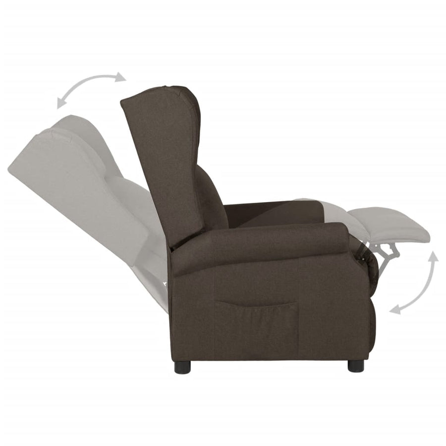 Fauteuil verstelbaar stof donkerbruin