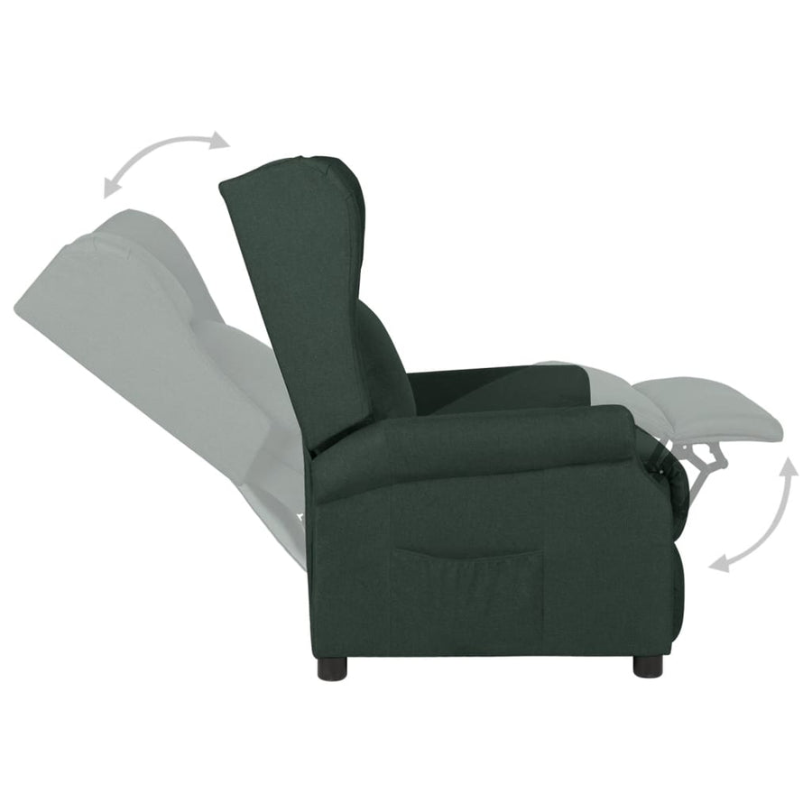 Fauteuil verstelbaar stof donkergroen