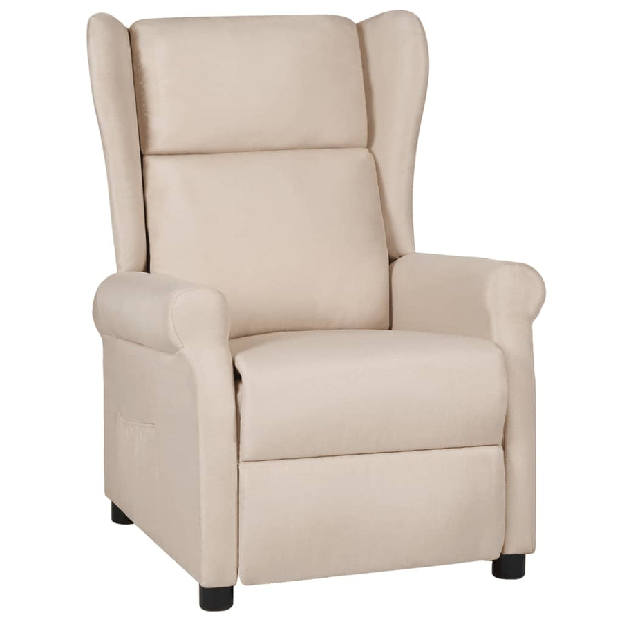 Fauteuil verstelbaar stof crèmekleurig