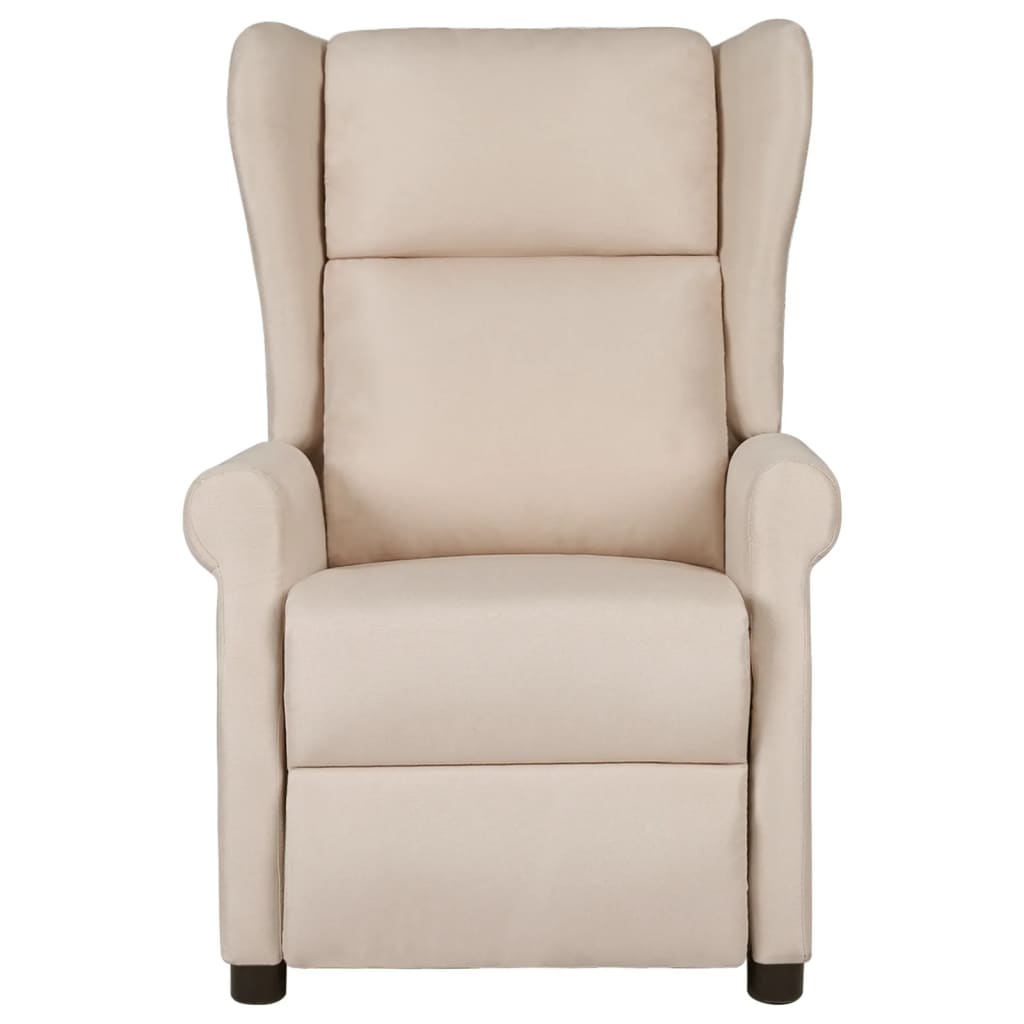 Fauteuil verstelbaar stof crèmekleurig