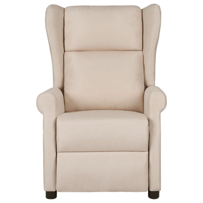 Fauteuil verstelbaar stof crèmekleurig
