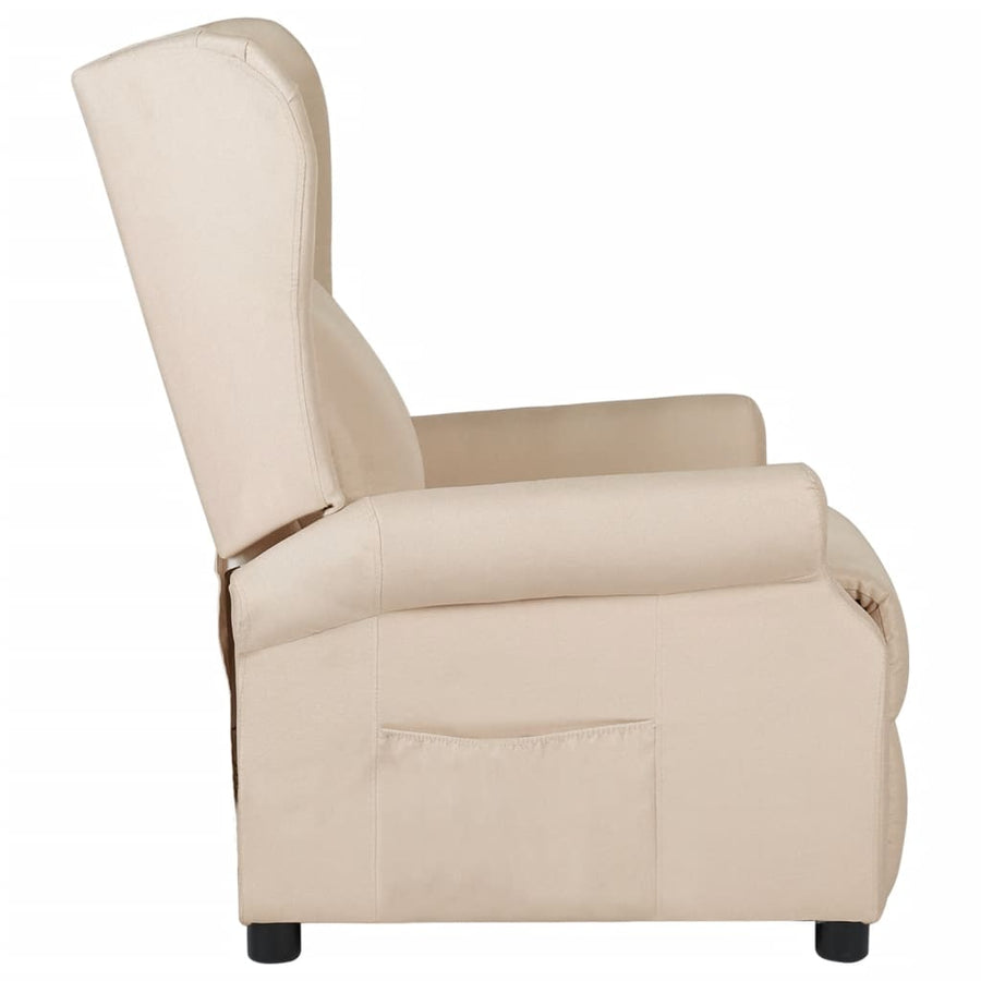 Fauteuil verstelbaar stof crèmekleurig
