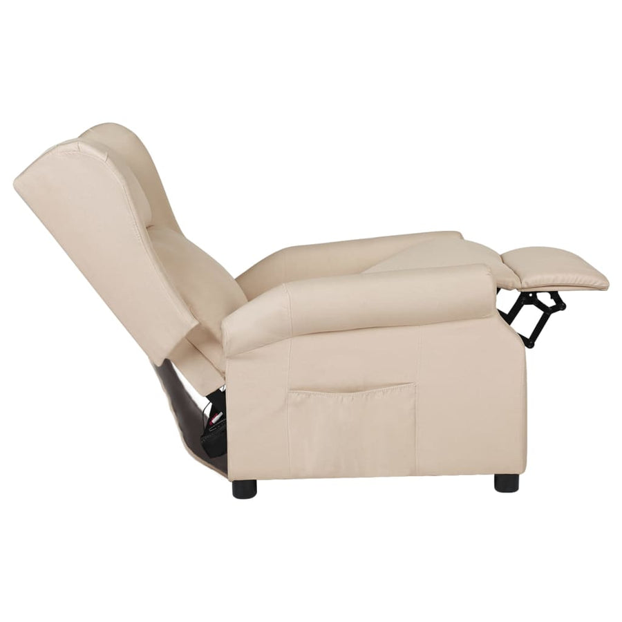 Fauteuil verstelbaar stof crèmekleurig