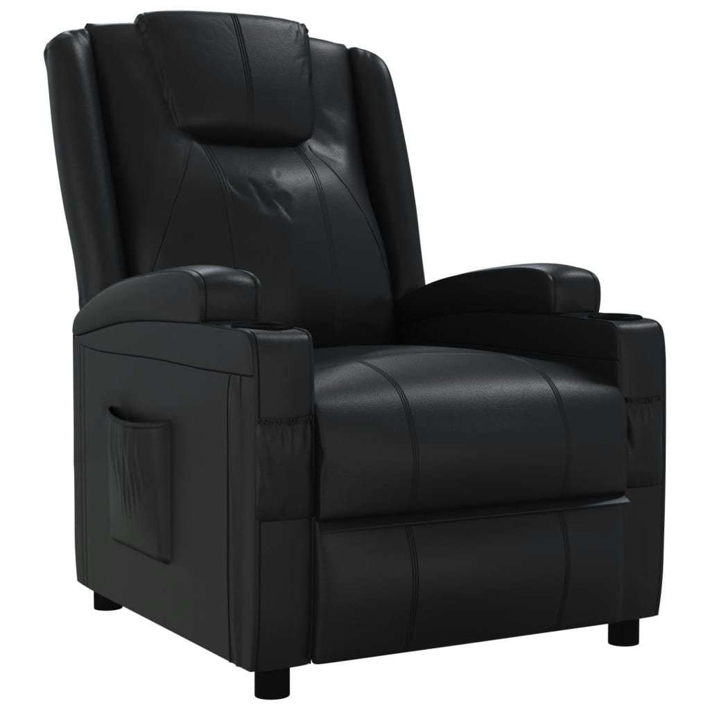Fauteuil verstelbaar kunstleer zwart