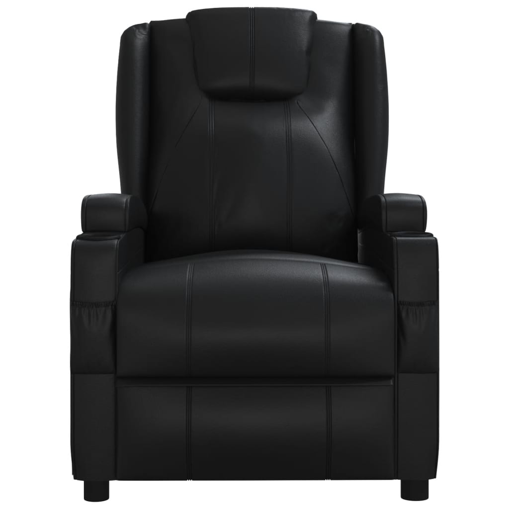 Fauteuil verstelbaar kunstleer zwart