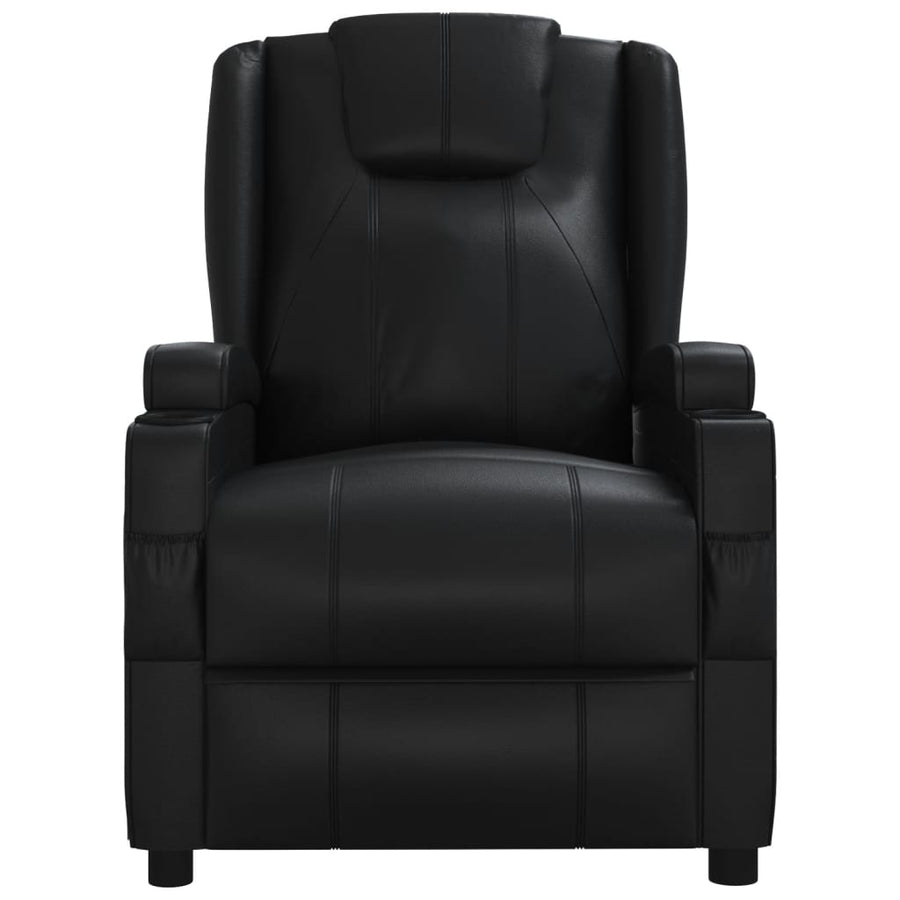 Fauteuil verstelbaar kunstleer zwart
