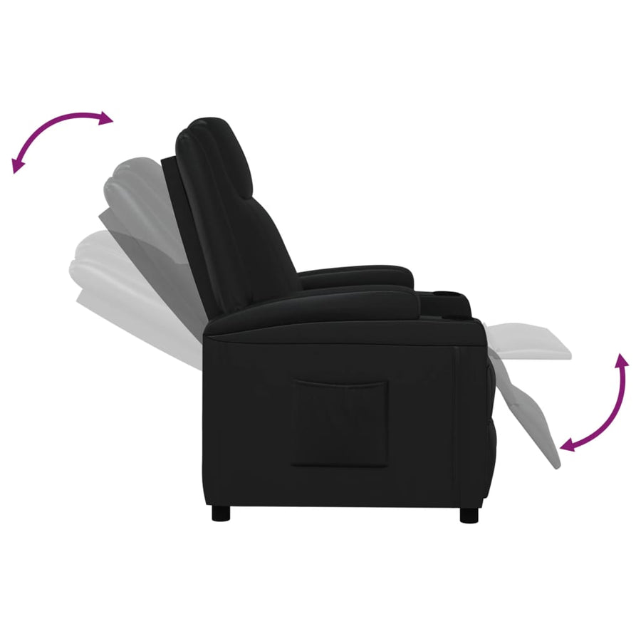 Fauteuil verstelbaar kunstleer zwart