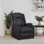 Fauteuil verstelbaar kunstleer zwart 75x88x100 cm