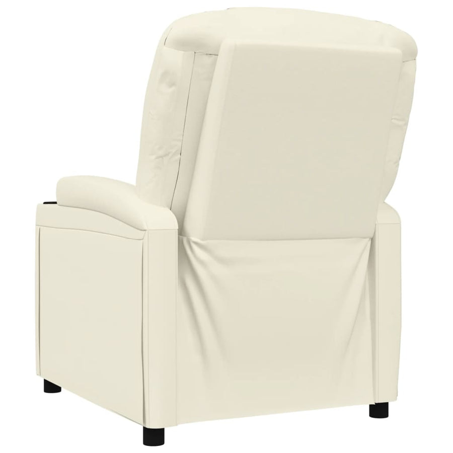 Fauteuil verstelbaar kunstleer crèmewit