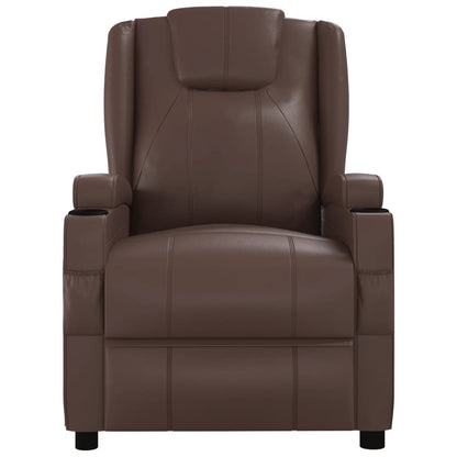 Fauteuil verstelbaar kunstleer bruin