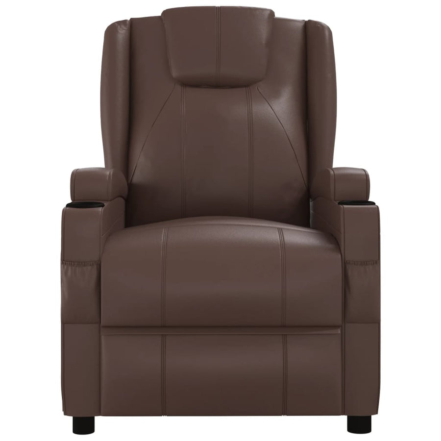 Fauteuil verstelbaar kunstleer bruin